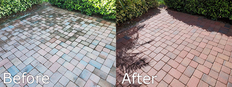 Paver Cleaning Before and After